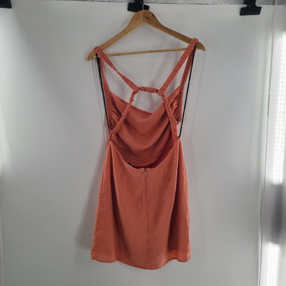 Forever 21 Cutout Mini Dress cowl square-cut neckline Salmon cutout back NWT‎ XL - Picture 5 of 6